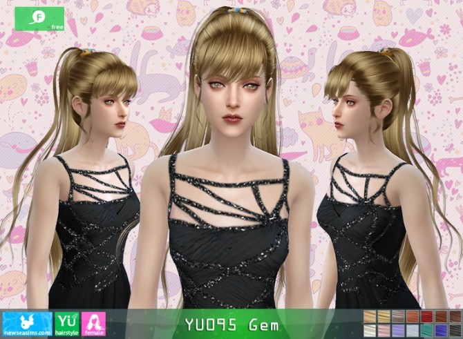 Sims 4 YU095 Gem hair (Free) at Newsea Sims 4