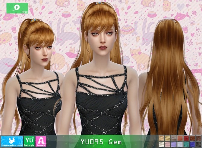 Sims 4 YU095 Gem hair (Free) at Newsea Sims 4