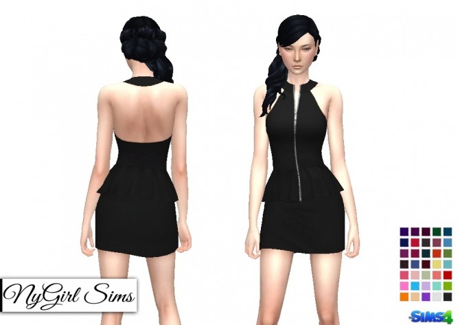 Sims 4 Zippered Peplum Mini Dress at NyGirl Sims