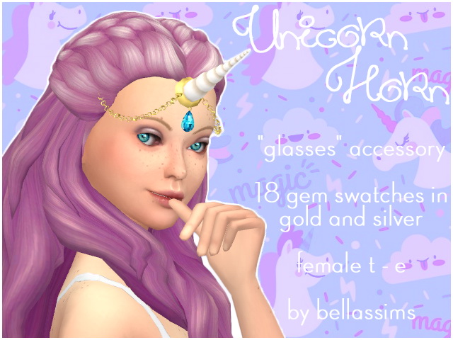 Sims 4 Unicorn horn at Bellassims