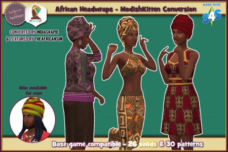 Conversion of ModishKitten’s African Headwrap at The African Sim