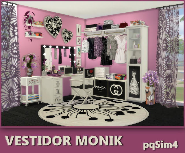 Sims 4 Monik dresser room by Mary Jiménez at pqSims4