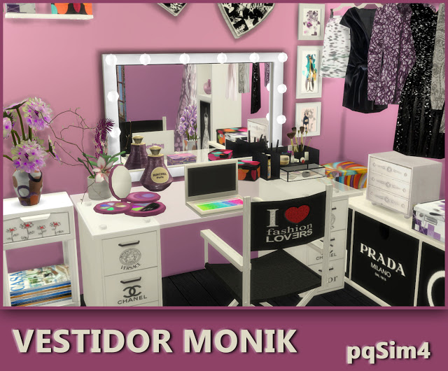 Sims 4 Monik dresser room by Mary Jiménez at pqSims4