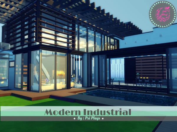 Sims 4 Modern Industrial Home by PxiPlays at TSR