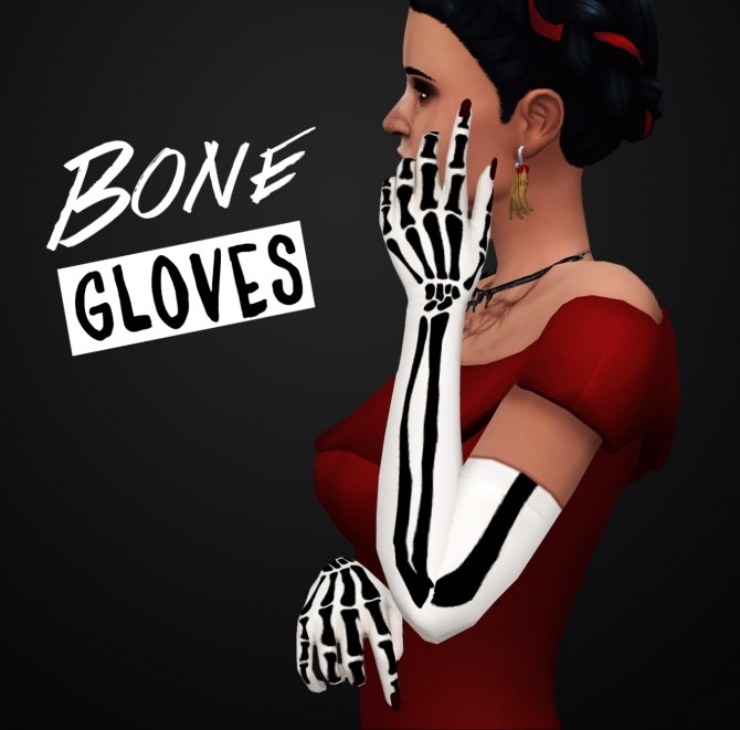 Sims 4 Diablo Dress + Lacey & Bone Gloves at Femmeonamissionsims