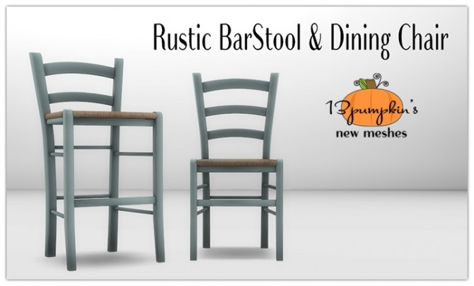 Sims 4 Rustic bar stool and dining chair at 13pumpkin31