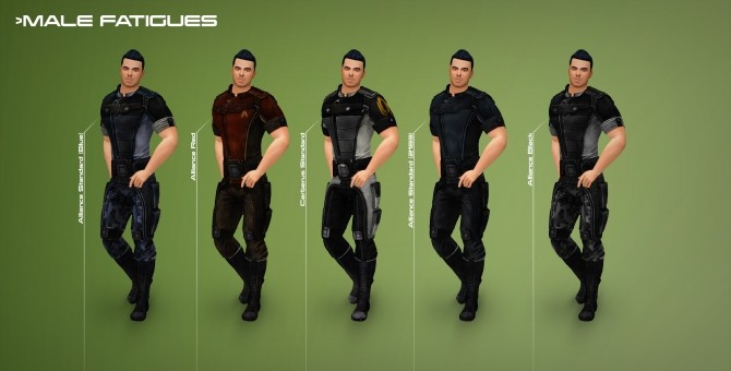 Sims 4 Human Standard Full Body Fatigues by Xld Sims at SimsWorkshop
