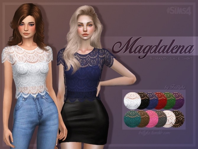 Sims 4 Magdalena Romantic Lace Shirt at Trillyke