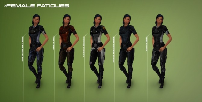 Sims 4 Human Standard Full Body Fatigues by Xld Sims at SimsWorkshop