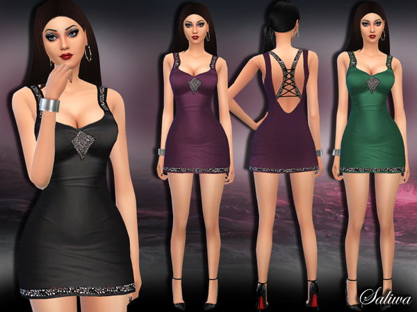 Sims 4 Soul Glitter Dress by Saliwa at TSR