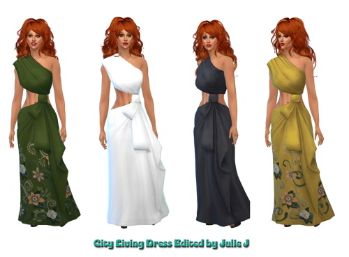 Sims 4 City Living Female Formal Dress Edited at Julietoon – Julie J