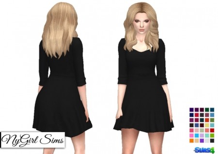 Scoop Neck Skater Dress at NyGirl Sims » Sims 4 Updates