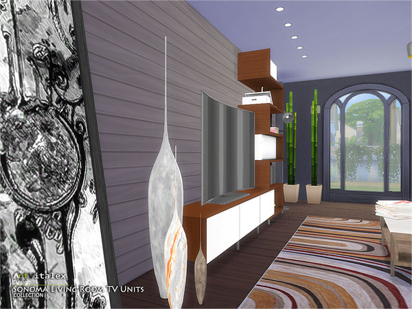 Sims 4 Sonoma Living Room TV Units by ArtVitalex at TSR