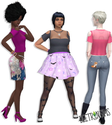 Cold Shoulder Shirt v2 at Deetron Sims » Sims 4 Updates