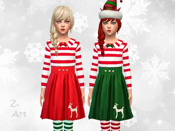 Sims 4 Pixie dress and matching tights by Zuckerschnute20 at TSR