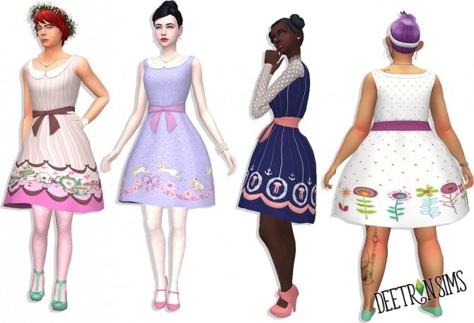 Sims 4 Easter Alice Dress at Deetron Sims