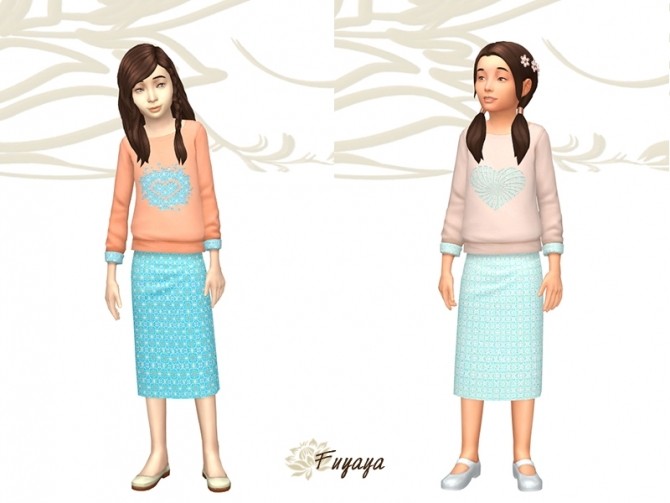 Sims 4 Basille skirt by Fuyaya at Sims Artists