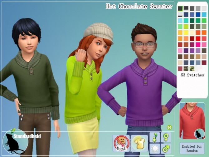 Sims 4 Fall in love Fan made clothing Pack kids part by Standardheld at SimsWorkshop