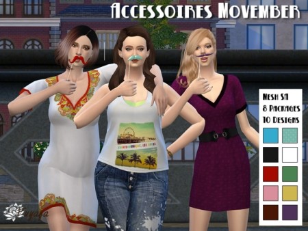Moustaches Pack November by Fuyaya at Sims Artists
