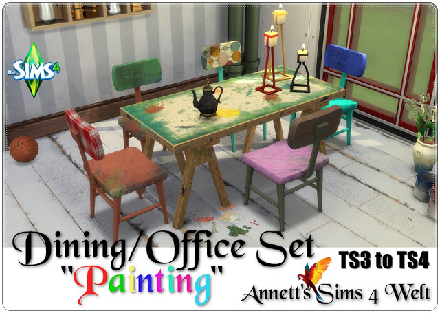Sims 4 TS3 to TS4 Dining/Office Set Painting at Annett’s Sims 4 Welt