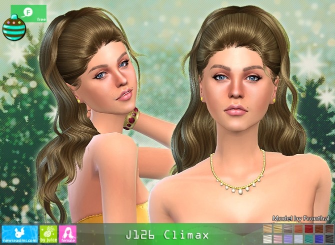 Sims 4 J126 Climax hair (free) at Newsea Sims 4