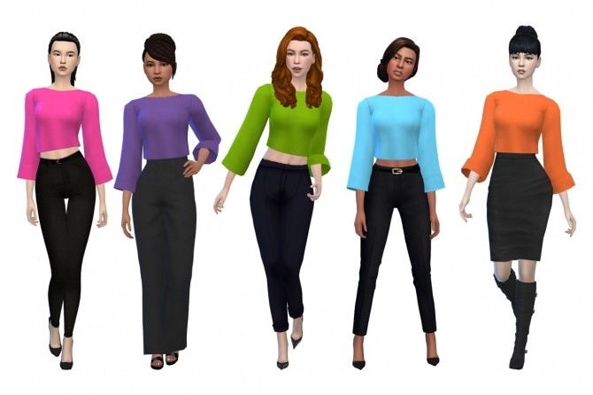 Sims 4 Aharris00britney‘s Mood Ring Crop Top recolors at Deeliteful Simmer