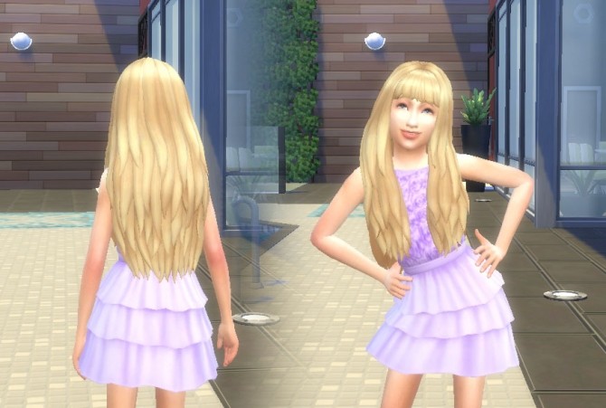 Sims 4 Long NO Dipped Color for Girls at My Stuff