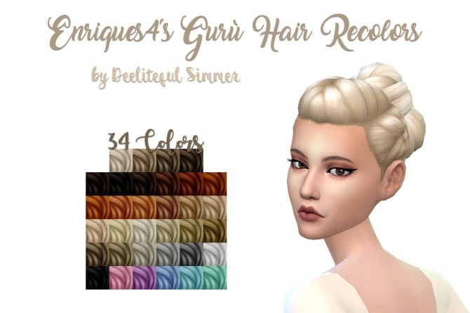 Sims 4 Enriques4s Guru hair recolors at Deeliteful Simmer