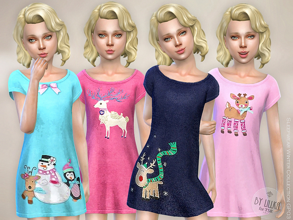 Sims 4 Sleepwear Winter Collection GP03 by lillka at TSR