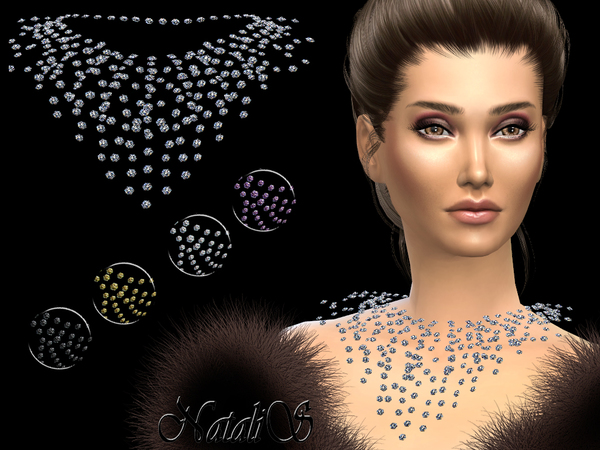Sims 4 Rhinestone crystal necklace by NataliS at TSR