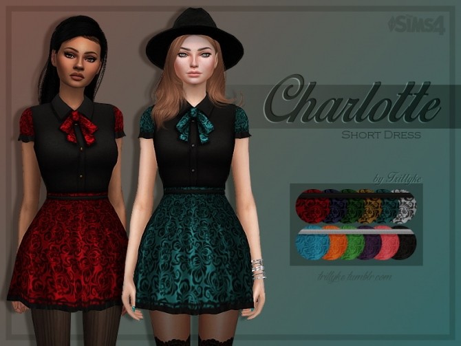 Sims 4 Charlotte Short Dress at Trillyke