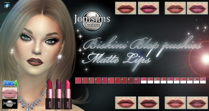 Sims 4 Voici biskini blop pushies matte lips at Jomsims Creations