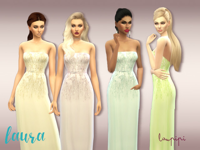 Sims 4 Laura embellished dress at Laupipi