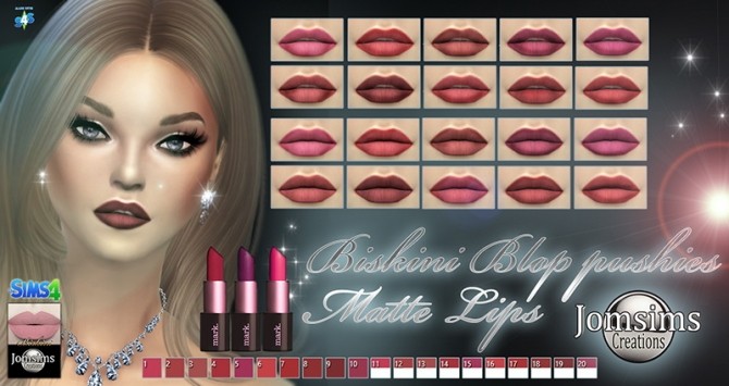 Sims 4 Voici biskini blop pushies matte lips at Jomsims Creations