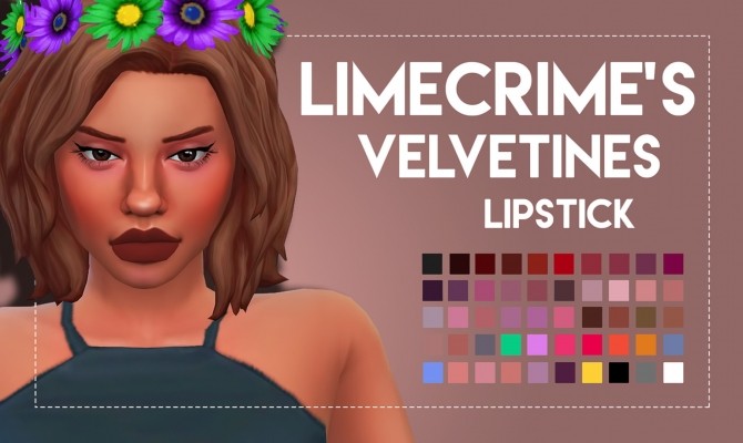 Sims 4 Limecrime’s Velvetines Inspired Lipstick by Weepingsimmer at TSR