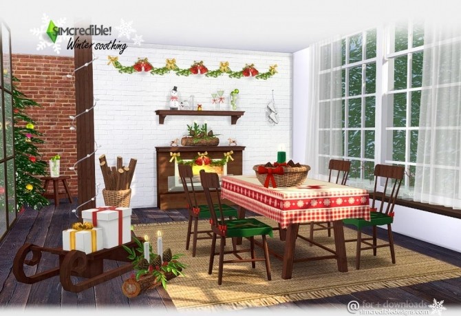 Winter Soothing Dining At SIMcredible Designs 4 Sims 4 Updates
