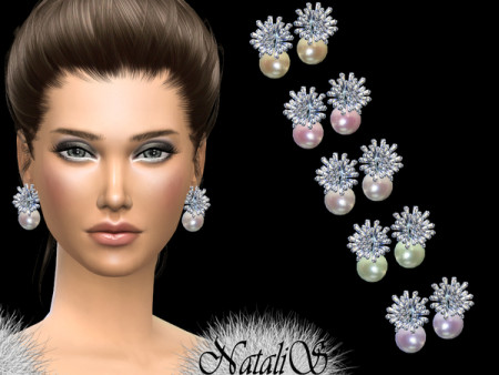 Frozen pearl earrings by NataliS at TSR