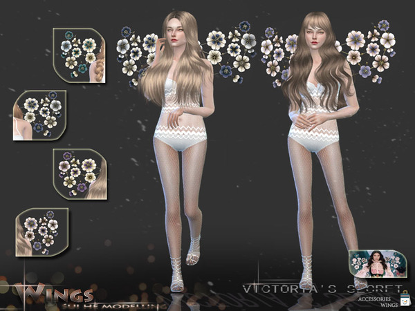 Sims 4 WS D1 flower wings by wingssims at TSR