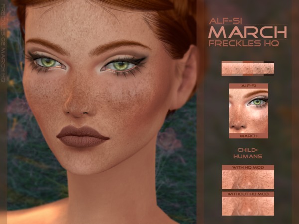 Sims 4 March Face Freckles HQ by Alf si at TSR