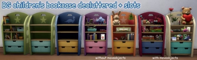 Sims 4 Decluttered empty childrens bookcase by Clown Confetti at Mod The Sims