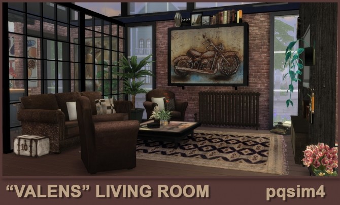 Sims 4 Valens livingroom by Mary Jiménez at pqSims4
