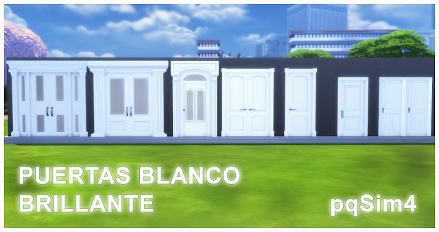 Sims 4 Bright White Doors by Mary Jiménez at pqSims4