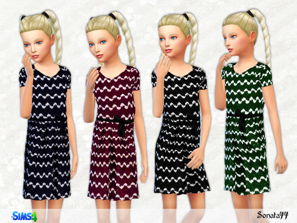 Sims 4 Simple dress for girls by Sonata77 at TSR