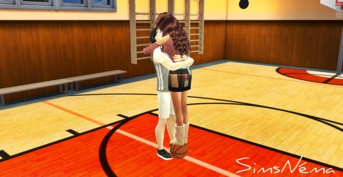 Sims 4 Couple Basketball moment pose at Simsnema