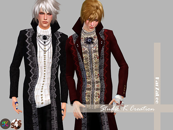 Sims 4 Versailles Chic Long Coat for male at Studio K Creation