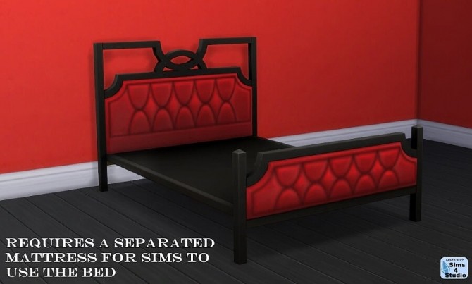 Sims 4 Vintage Glamour Tufted Bedframe by OM at Sims 4 Studio
