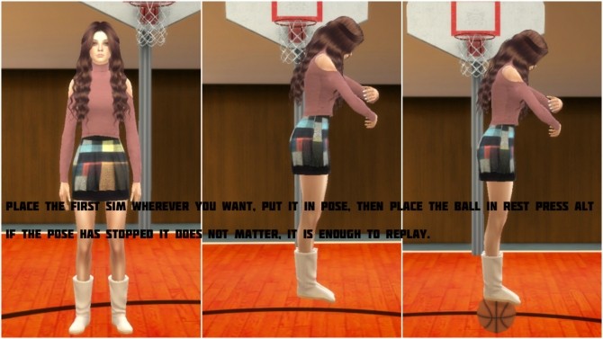 Sims 4 Couple Basketball moment pose at Simsnema