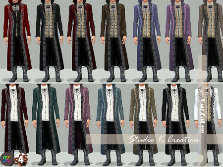 Versailles Chic-Long Coat for male at Studio K-Creation » Sims 4 Updates