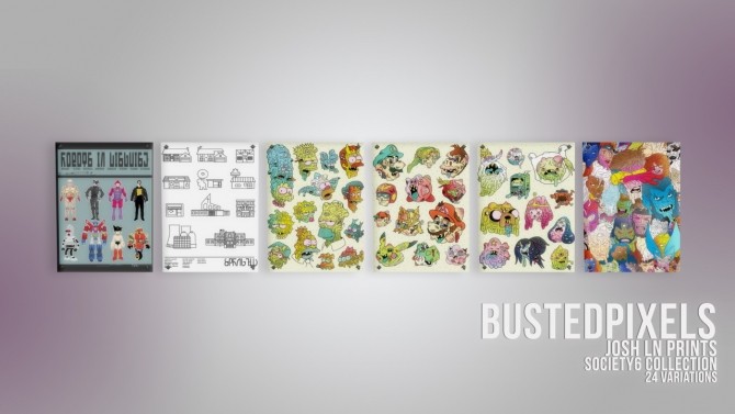 Sims 4 Josh Ln Collection Society6 Prints at Busted Pixels