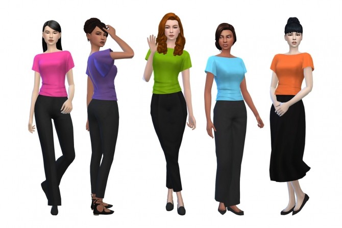 Sims 4 Vintage Glamour flutter sleeve top recolors at Deeliteful Simmer